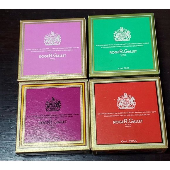 Roger & Gallet Soap Set France Fougere Lavender Orchid Sandalwood VTG Set Of 4 - Picture 3 of 3